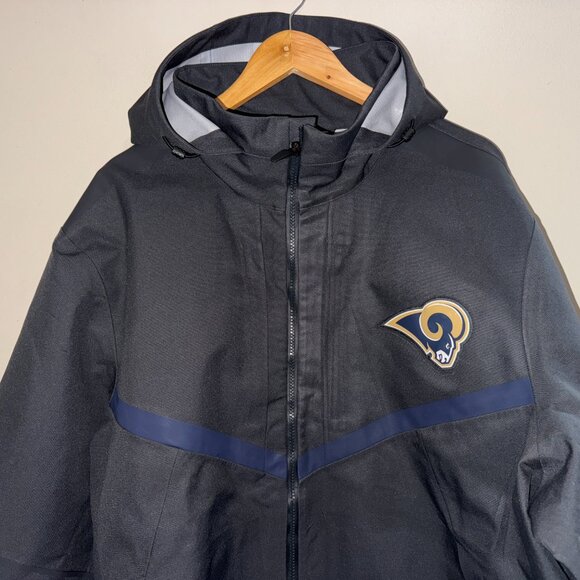 Nike NFL Los Angeles Rams Team Issue PE Storm-Fit Sideline Wind Rain Jacket 2XL - Picture 2 of 15